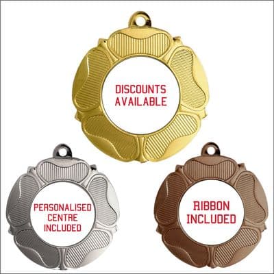 English Rose  Metal Medal Special 45mm Including Ribbon