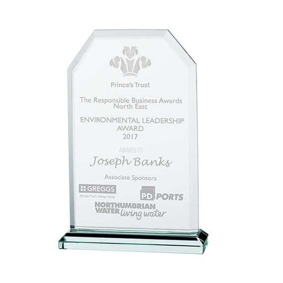 Executive Jade Glass Award 125mm including etching