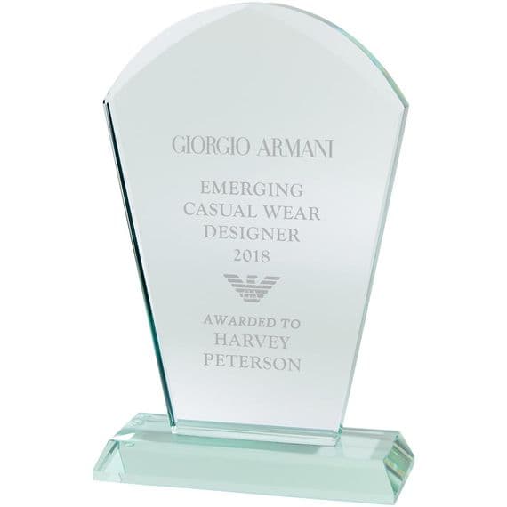 Explorer Jade Glass Award 190mm including etching