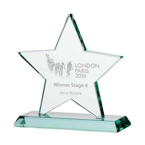 Galaxy Star Jade Glass Award 135mm including etching