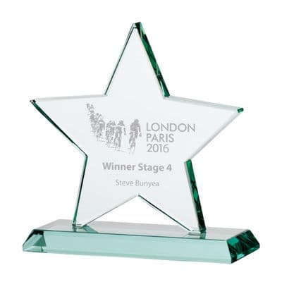 Galaxy Star Jade Glass Award 155mm including etching