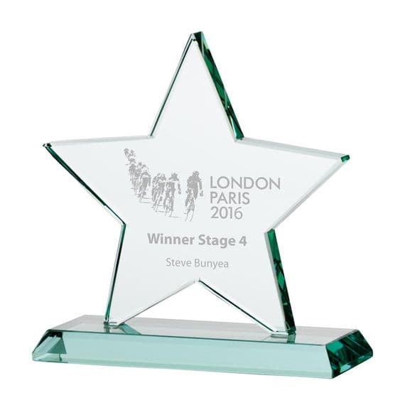 Galaxy Star Jade Glass Award 155mm including etching