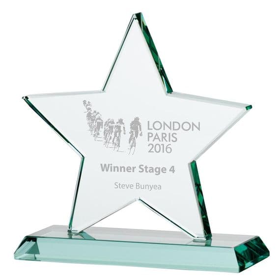 Galaxy Star Jade Glass Award 170mm including etching
