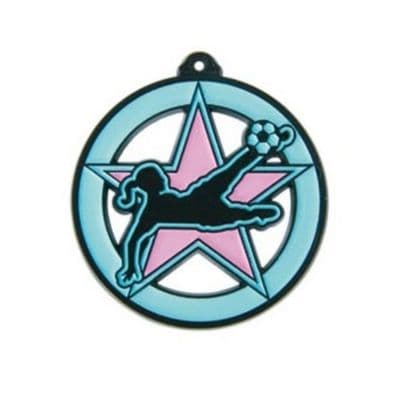 GLOW IN THE DARK 55mm Glow in the Dark Female Footballer 00.88.055.x Medal