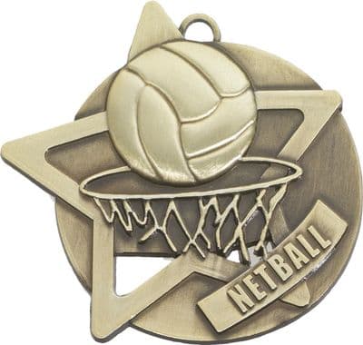 GOLD 60mm Netball SM19G Medal