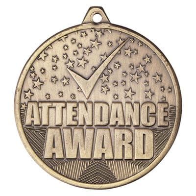 GOLD Cascade Attendance Iron Medal Antique Gold 50mm