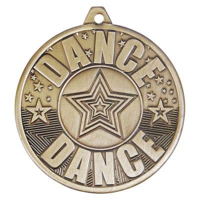 GOLD Cascade Dance Iron Medal Antique Gold 50mm