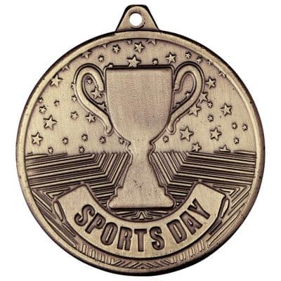 GOLD Cascade Sports Day Iron Medal Antique Gold 50mm