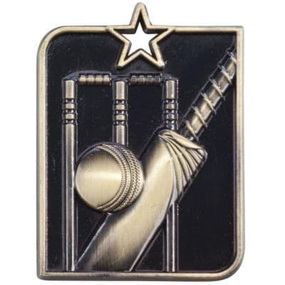 GOLD Centurion Star Series Cricket Medal Gold 53x40mm