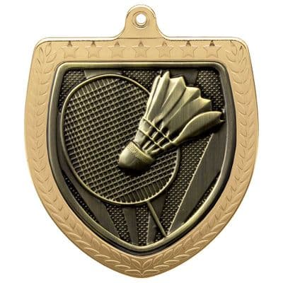 GOLD Cobra Badminton Shield Medal Gold 75mm