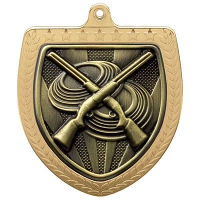 GOLD Cobra Clay Pigeon Shooting Shield Medal Gold 75mm