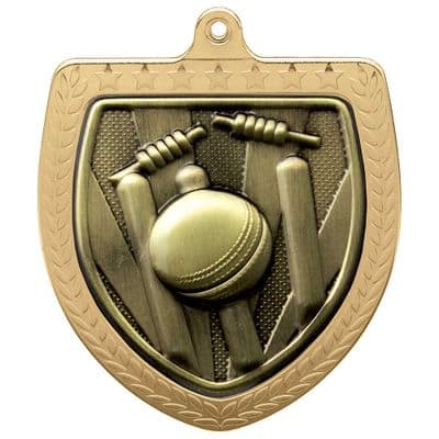 GOLD Cobra Cricket Shield Medal Gold 75mm