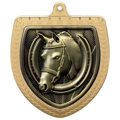 GOLD Cobra Equestrian Shield Medal Gold 75mm