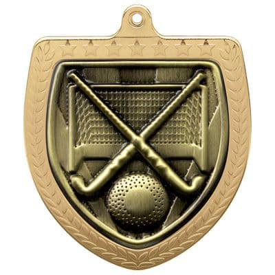 GOLD Cobra Field Hockey Shield Medal Gold 75mm