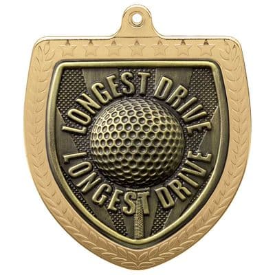 GOLD Cobra Golf Longest Drive Shield Medal Gold 75mm