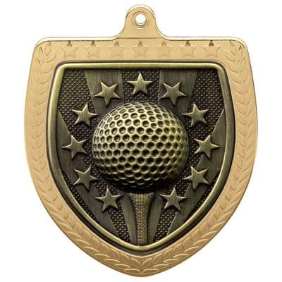 GOLD Cobra Golf Shield Medal Gold 75mm