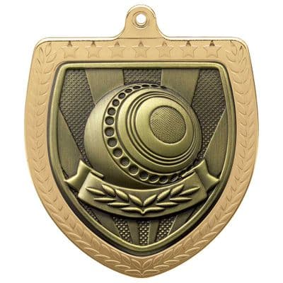 GOLD Cobra Lawn Bowls Shield Medal Gold 75mm