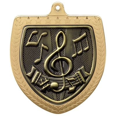 GOLD Cobra Music Shield Medal Gold 75mm