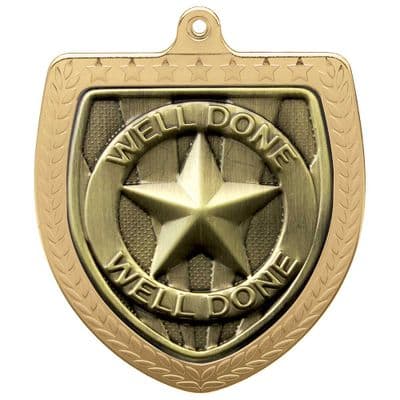 GOLD Cobra Well Done Shield Medal Gold 75mm