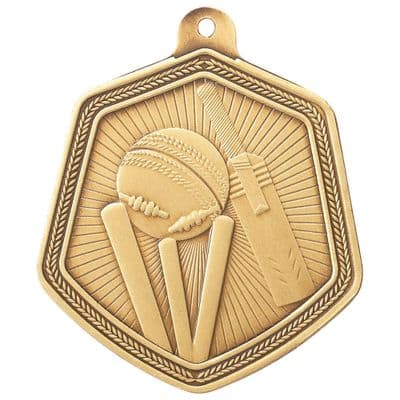 GOLD Falcon Cricket Medal Gold 65mm