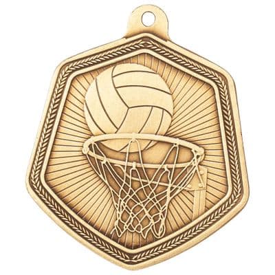 GOLD Falcon Netball Medal Gold 65mm