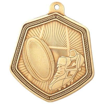 GOLD Falcon Rugby Medal Gold 65mm