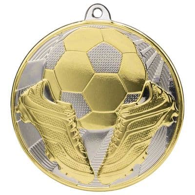GOLD,SILVER Premiership Football Boot & Ball Medal Gold & Silver 60mm