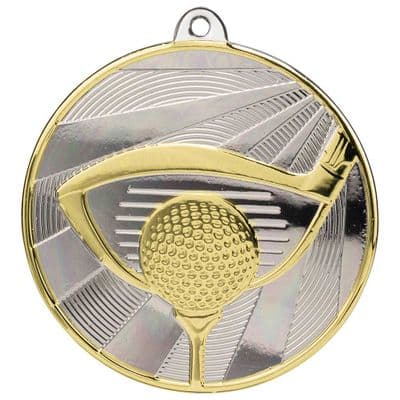 GOLD,SILVER Premiership Golf Medal Gold & Silver 60mm