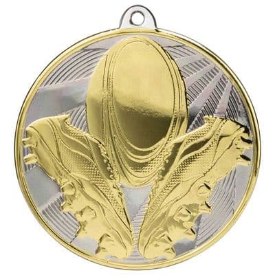 GOLD,SILVER Premiership Rugby Boot & Ball Medal Gold & Silver 60mm