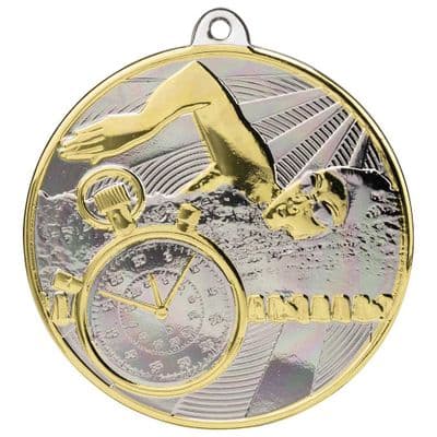 GOLD,SILVER Premiership Swimming Medal Gold & Silver 60mm