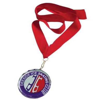 Imperial Jade Glass Medal 70mm including etching