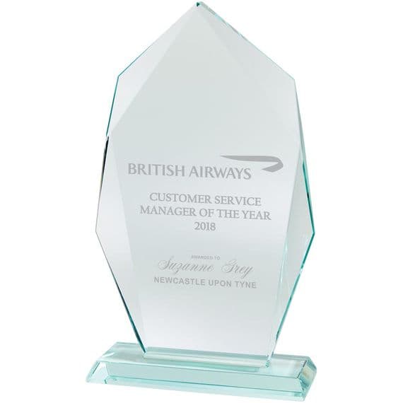 Innovate Jade Glass Award 255mm including etching