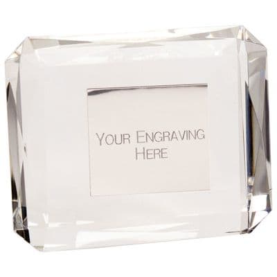 Lincoln Crystal Paperweight 100mm including etching