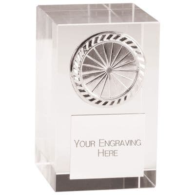 Mentor Block Crystal Award 75mm with plate