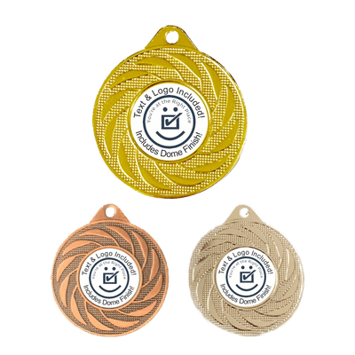 Metal Medal Special with Ribbon and Personalised Centre