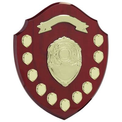 Mountbatten Annual Shield Rosewood & Gold 11yr 355mm