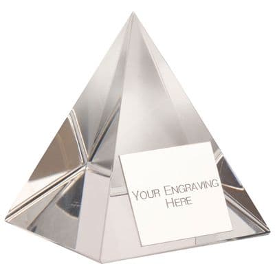 Mystical Pyramid Crystal Award 70mm with plate