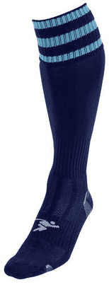 Precision 3 Stripe Football Socks Junior Navy/Sky J12-2