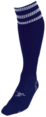 Precision 3 Stripe Football Socks Junior Navy/White J12-2