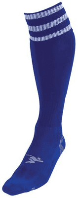 Precision 3 Stripe Football Socks Junior Royal/White J12-2