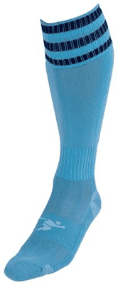 Precision 3 Stripe Football Socks Junior Sky/Navy J12-2