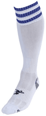 Precision 3 Stripe Football Socks Junior White/Royal J12-2