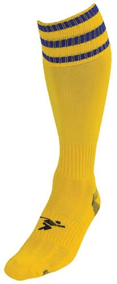 Precision 3 Stripe Football Socks Junior Yellow/Royal J12-2