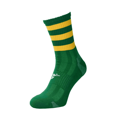 Precision Pro Hooped GAA Mid Socks Green/Gold 7-11