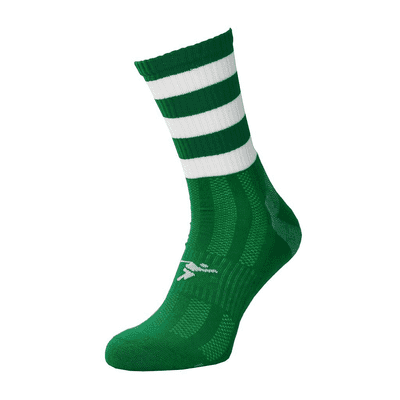 Precision Pro Hooped GAA Mid Socks Green/White 7-11