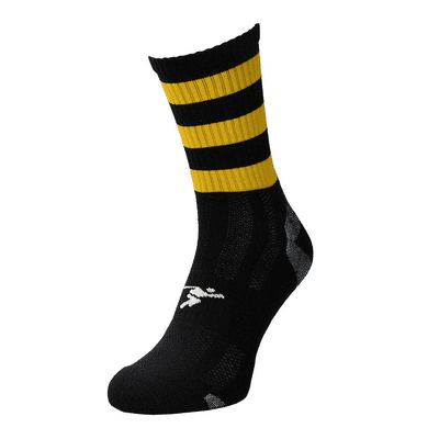 Precision Pro Hooped GAA Mid Socks Junior Black/Amber J12-2