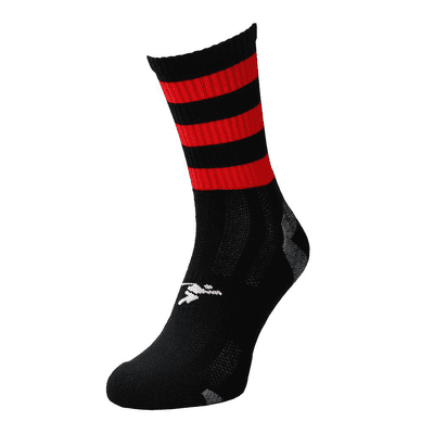 Precision Pro Hooped GAA Mid Socks Junior Black/Red J12-2