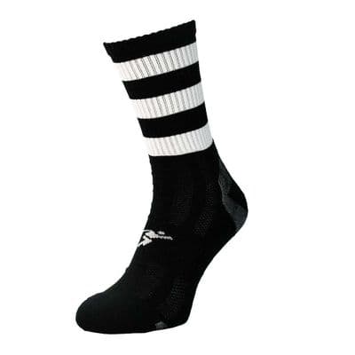 Precision Pro Hooped GAA Mid Socks Junior Black/White 3-6
