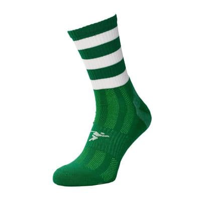 Precision Pro Hooped GAA Mid Socks Junior Green/White J8-J11