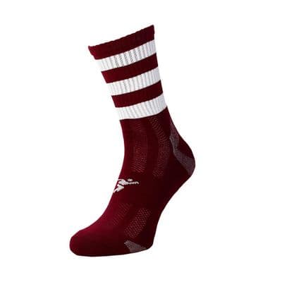 Precision Pro Hooped GAA Mid Socks Junior Maroon/White 3-6